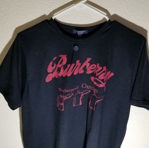 Burberry mens vintage printed short sleeve shirt